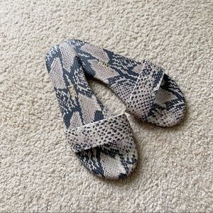 TKees The Alex Leather Slide in Snakeskin NWOT